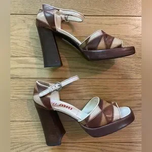 Miu Miu | Shoes | Miu Miu Fw 996 Brown Leather Patchwork